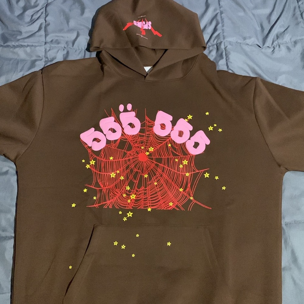 Spider Worldwide YoungThug Brown Sp5der 555 Angel Numbers Men’s size Large - Picture 2 of 3